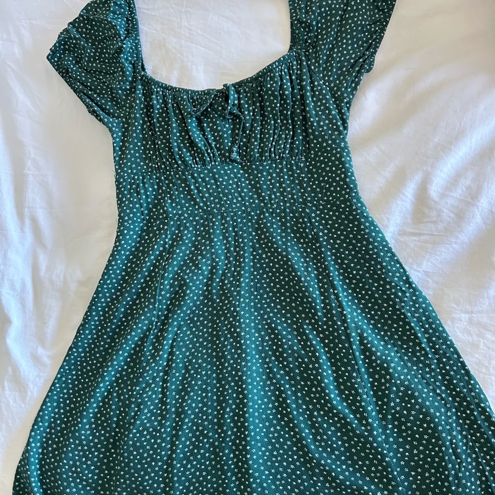 Brandy Melville Green Polka Dot Dress
